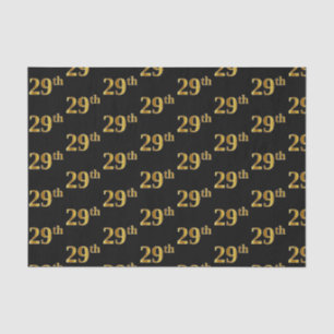 Black, Faux Gold 29th (Twenty-Ninth) Event Tissue Paper