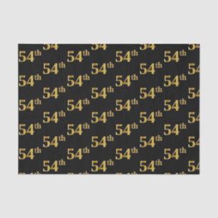 Black, Faux Gold 54th (Fifty-Fourth) Event Tissue Paper