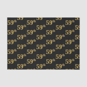 Black, Faux Gold 59th (Fifty-Ninth) Event Tissue Paper