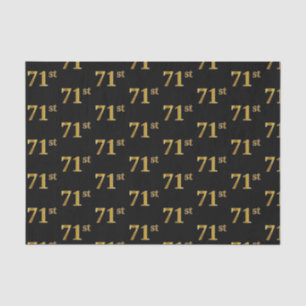 Black, Faux Gold 71st (Seventy-First) Event Tissue Paper