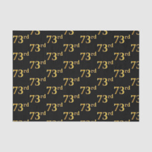 Black, Faux Gold 73rd (Seventy-Third) Event Tissue Paper
