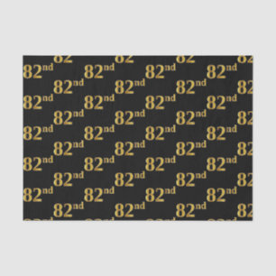 Black, Faux Gold 82nd (Eighty-Second) Event Tissue Paper