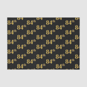 Black, Faux Gold 84th (Eighty-Fourth) Event Tissue Paper