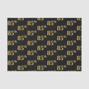Black, Faux Gold 85th (Eighty-Fifth) Event Tissue Paper