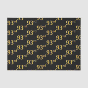 Black, Faux Gold 93rd (Ninety-Third) Event Tissue Paper