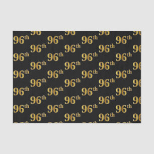 Black, Faux Gold 96th (Ninety-Sixth) Event Tissue Paper