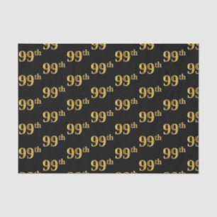 Black, Faux Gold 99th (Ninety-Ninth) Event Tissue Paper