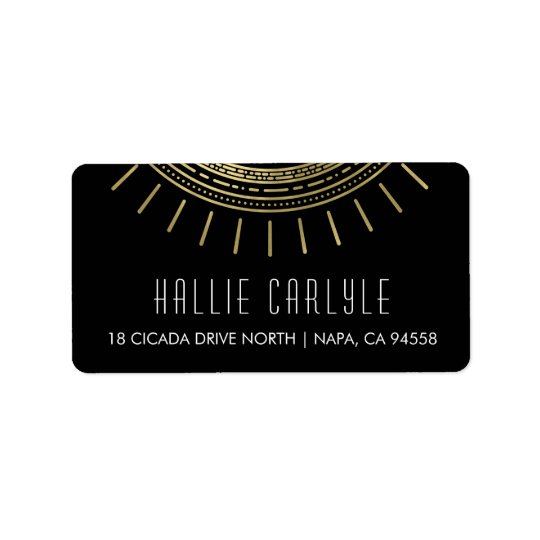 Black & Faux Gold Art Deco Style Return