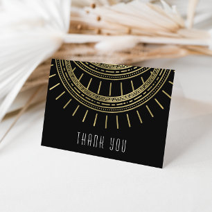 Black & Faux Gold Art Deco Style Thank You Card