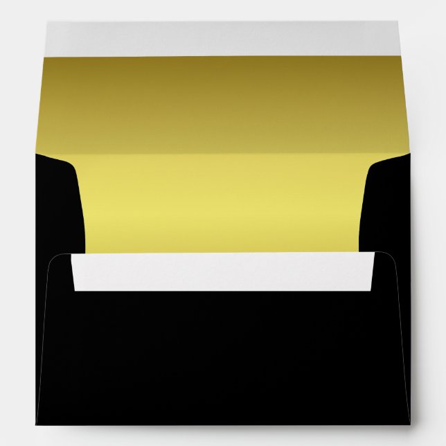 Black | Faux Gold Elegant Simple Coordinating Envelope (Back (Bottom))
