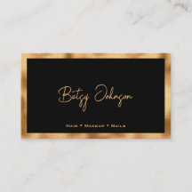 Black & Faux Gold Foil Flat Loyalty Card