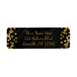 Black & Faux Gold Foil Glamour Dots Modern