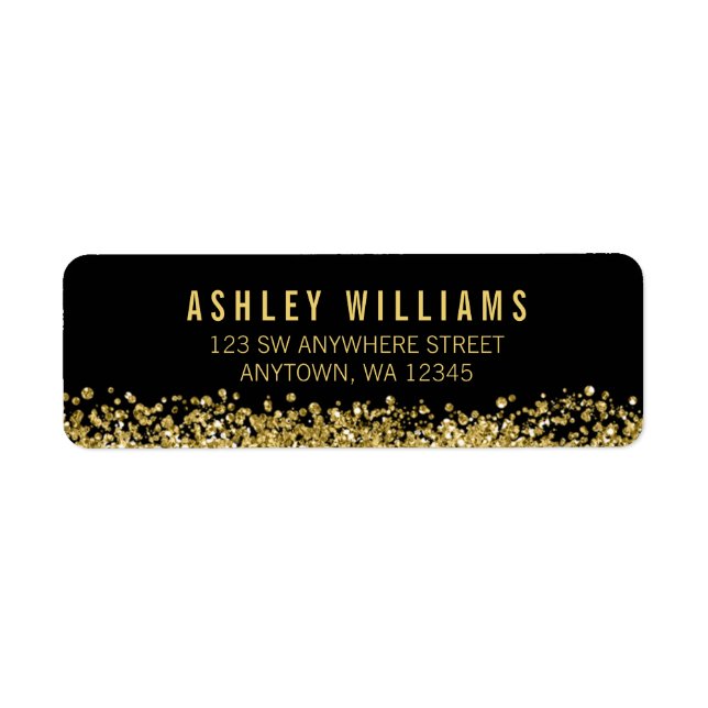 Black Faux Gold Glitter (Front)