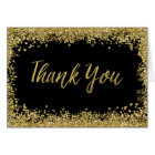 Black Faux Gold Glitter Thank You