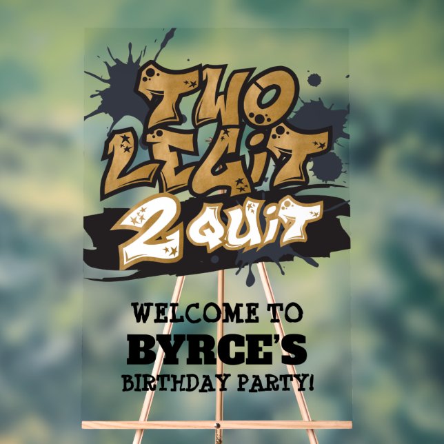 Black Faux Gold Two Legit 2 Quit Welcome (Neutre)