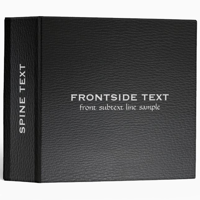 Black faux leather background binder (Front/Spine)