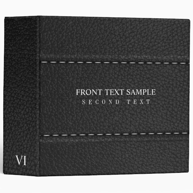 Black Faux Leather Binder (Front/Spine)