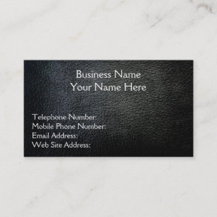Black Faux Leather Rustic style Business Cards