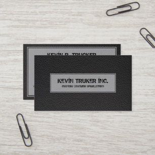 Black faux leather texture business card
