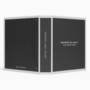 Black Faux Linen Texture Binder