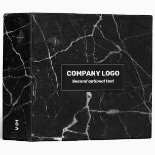 Black faux marble silver-grey binder