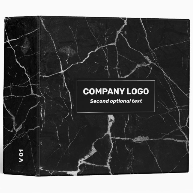 Black faux marble silver-grey binder (Front/Spine)