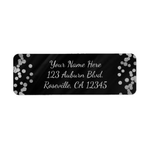 Black & Faux Silver Foil Glamour Dots Modern