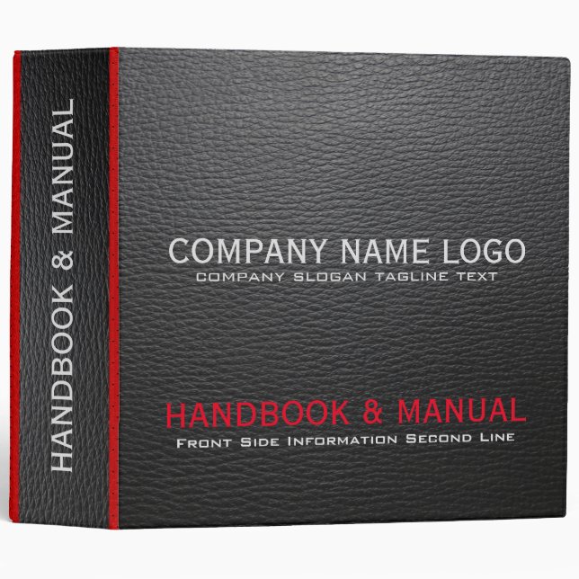 Black Faux Vintage Leather Look Binder (Front/Spine)