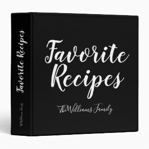 Black favourite recipe book binder