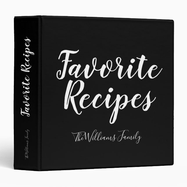 Black favourite recipe book binder (Front/Spine)