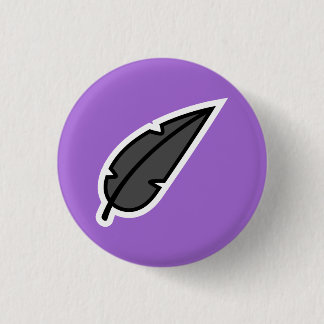 Black Feather 1 Inch Round Button