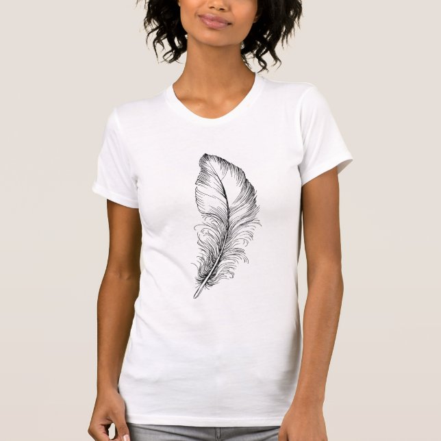 Black feather T-Shirt (Front)
