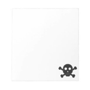 Black Felt Skull Custom Notepad