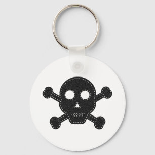 Black Felt Skull Keychain