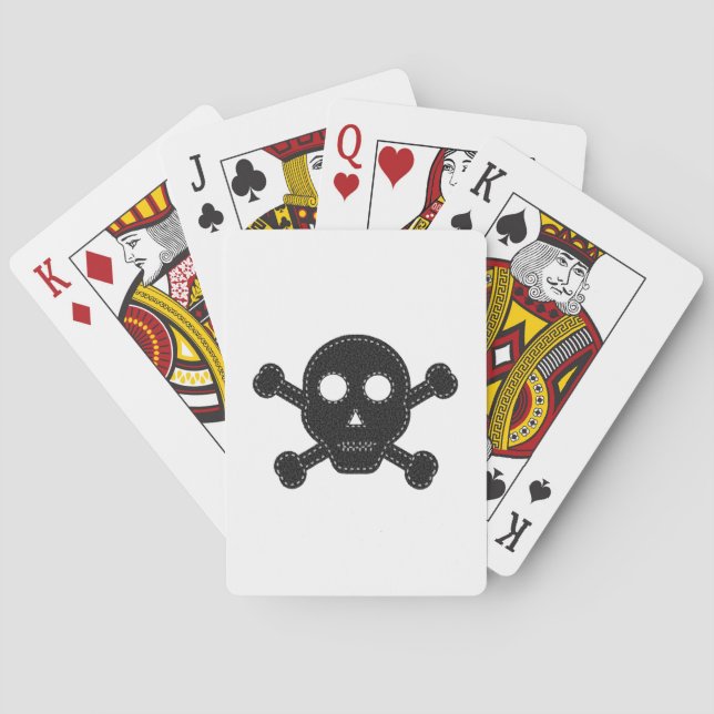 Black Felt Skull Playing Cards (Back)