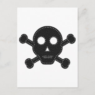 Black Felt Skull Postcard