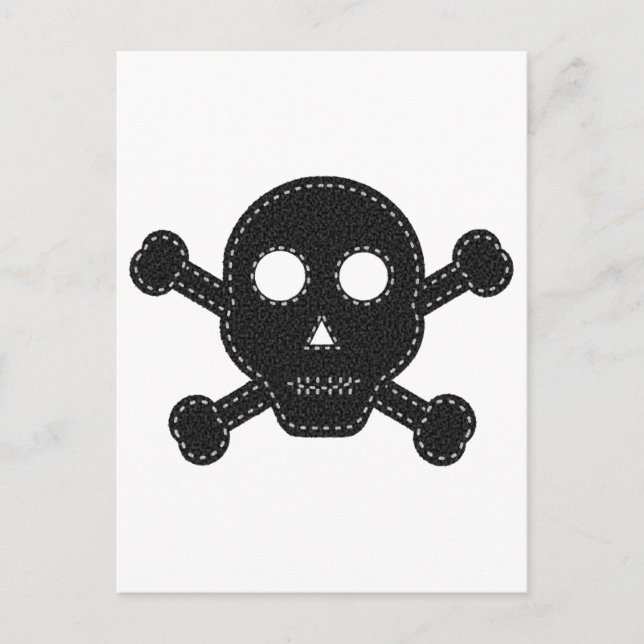 Black Felt Skull Postcard (Front)