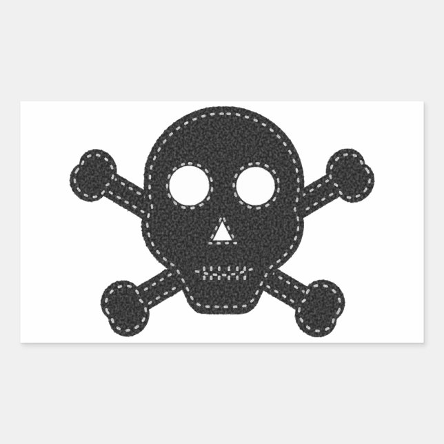 Black Felt Skull Sticker (Front)