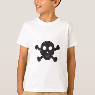 Black Felt Skull T-Shirt