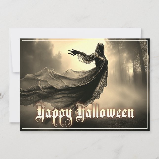 Black Female Ghost in Hellscape - Halloween (Front)