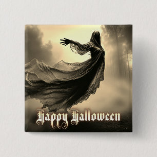 Black Female Ghost in Hellscape - Halloween 2 Inch Square Button