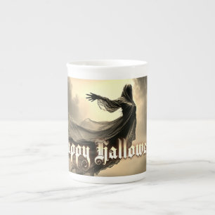 Black Female Ghost in Hellscape - Halloween Bone China Mug