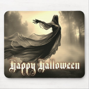 Black Female Ghost in Hellscape - Halloween Mouse Pad