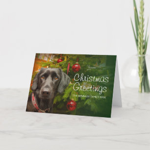 Black female Labrador Retriever Holiday Card