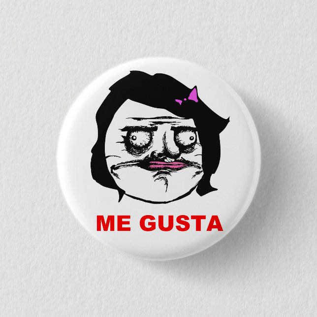 Black Female Me Gusta Comic Rage Face Meme 1 Inch Round Button (Front)