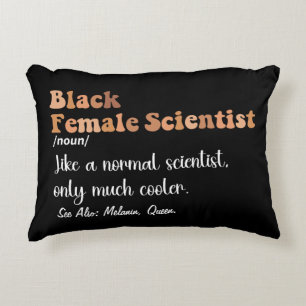Black Female Scientist Funny Definition Scientists Accent Pillow