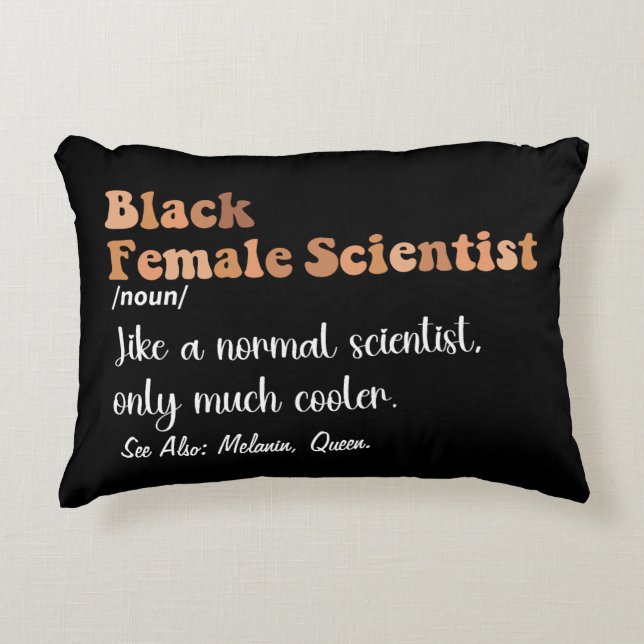 Black Female Scientist Funny Definition Scientists Accent Pillow (Front)