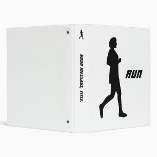 Black Female Silhouette Runner Run Binder