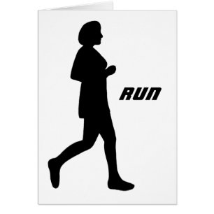 Black Female Silhouette Runner Running Painting