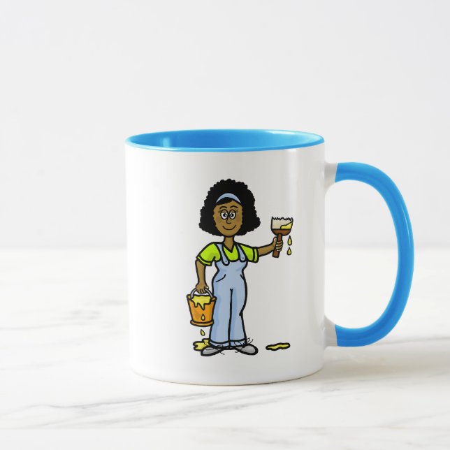 Black Femme Maison Nom du peintre Mug (Droite)